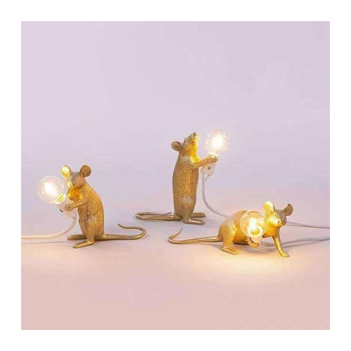 Nordic Tier Tischlampe Maus Design aus Kunstharz in Gold von yulong88 - Bild 1