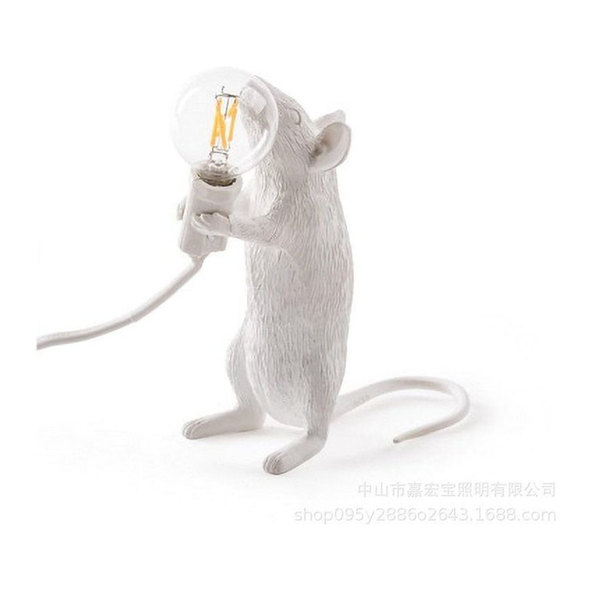 Nordic Tier Tischlampe mit Maus-Design von yulong88 in Weiß, Skandinavischer Stil aus Kunstharz - Bild 1