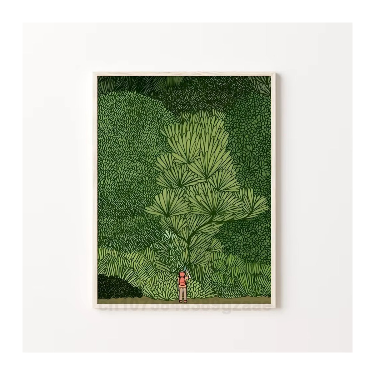Nordic Wanddekor Poster Grüner Wald und Dschungel als selbstklebender wasserfester Papieraufkleber für dein Zuhause oder die Bar - Bild 6