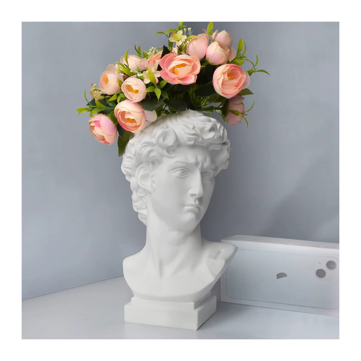 Nordische David Vase aus Keramik in Weiß als Hydroponik-Blumentopf und dekoratives Aufbewahrungsgefäß - Bild 2