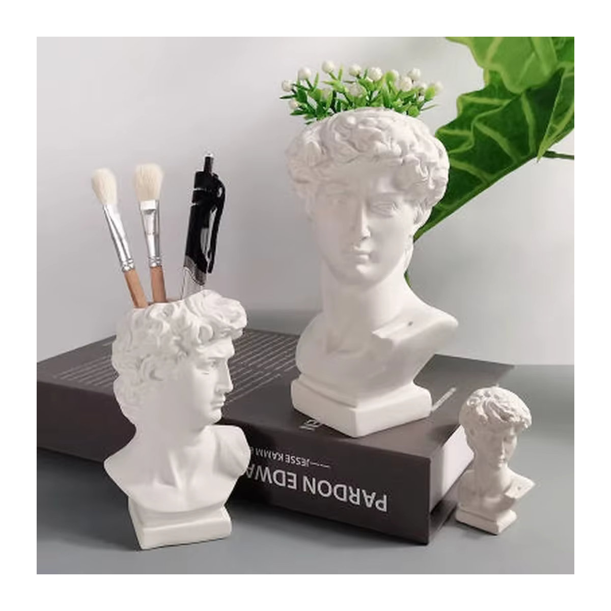 Nordische David Vase aus Keramik in Weiß als Hydroponik-Blumentopf und dekoratives Aufbewahrungsgefäß - Bild 4