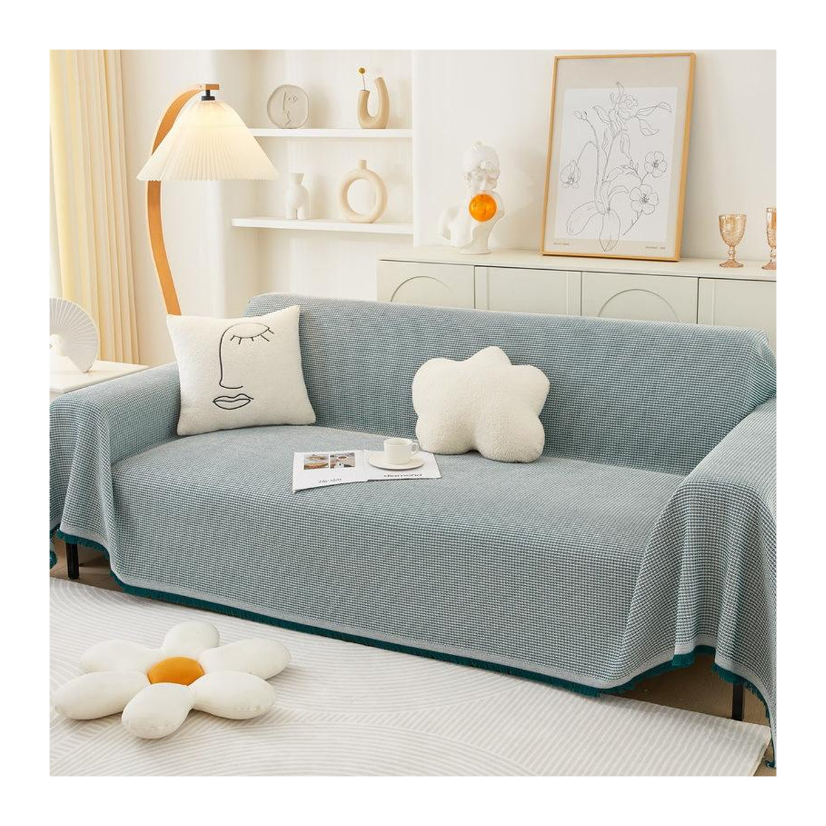Nordischer Ins Sofabezug Universell Anti-Kratz-Decke für Sofaschutz, B: 420 cm, T: 180 cm - Bild 1