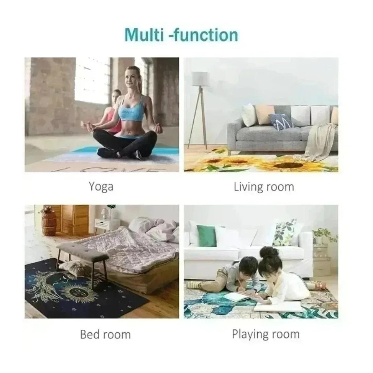 Nordischer Streifenteppich mit abstraktem Design für Wohnzimmer und Arbeitszimmer B/B: 120 x 160 cm - Bild 1