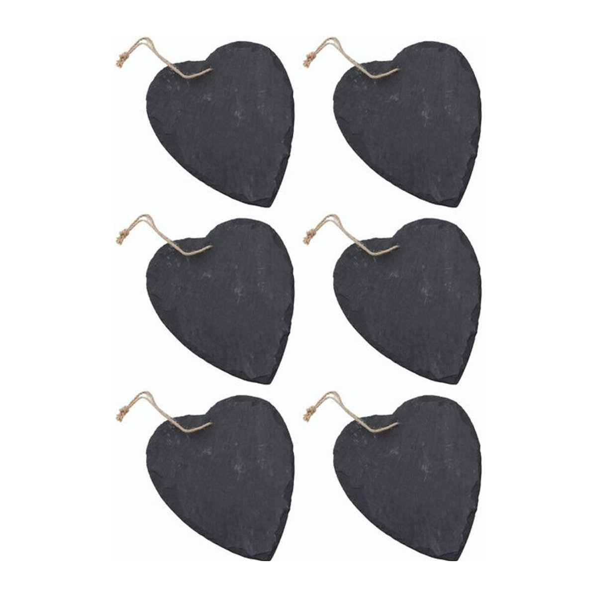 Novaliv Schieferherz zum Aufhängen mit Juteband, rustikale Schiefertafel Dekoration in Schwarz und Grau, Höhe: 17 cm, Breite: 6 cm - Bild 1