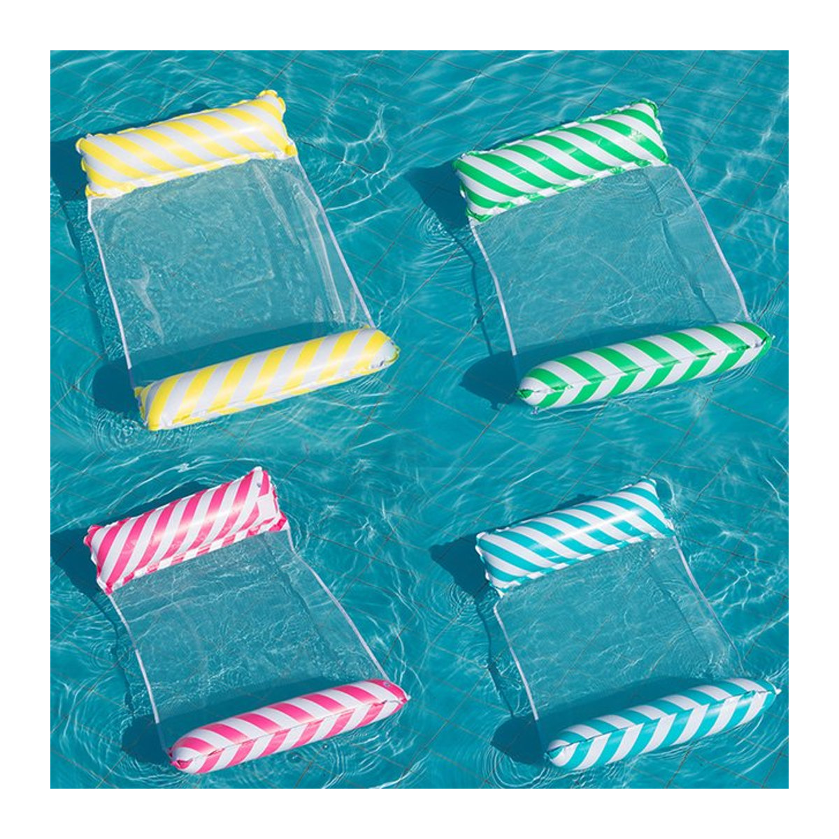 NovaSphere Faltbare Wasser-Hängematte aus PVC, Aufblasbare Pool-Liege und Schwimmmatte für deine Poolparty - Bild 1
