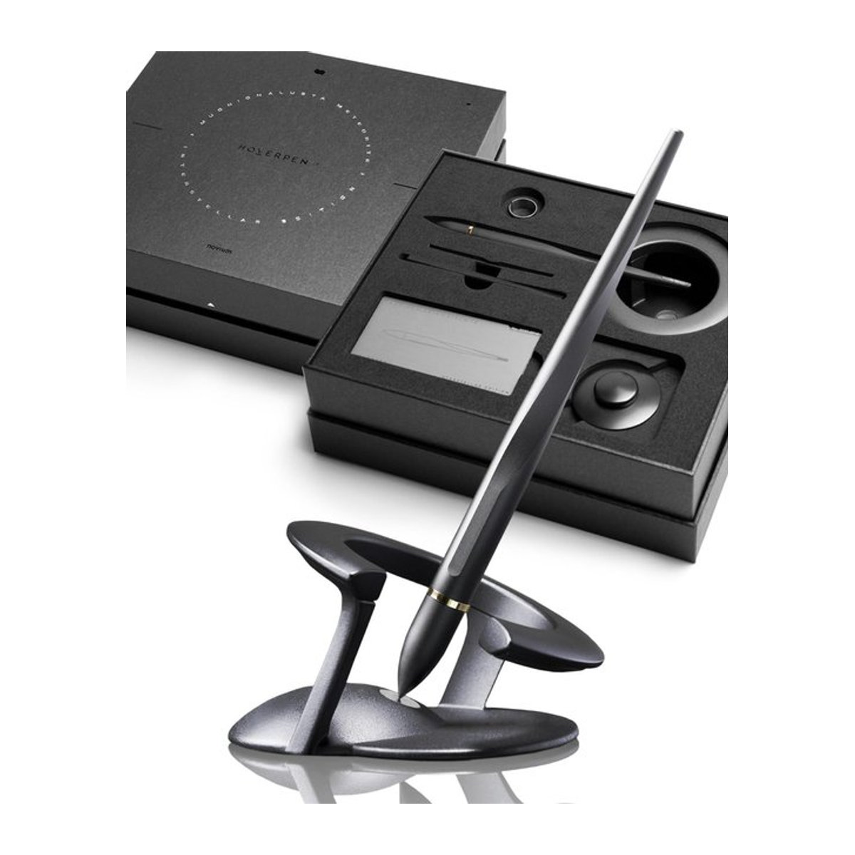 Novium Hoverpen Interstellar Meteorite Edition Kugelschreiber in Space Black mit echtem Meteoriten aus Zinklegierung und Flugzeugaluminium - Bild 1