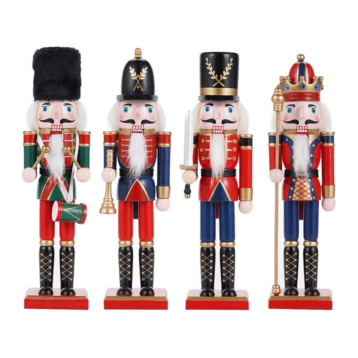 Nussknacker-Marionette als Soldat-Dekoration im Vintage-Design für Weihnachten, Höhe: 30 cm - Bild 1