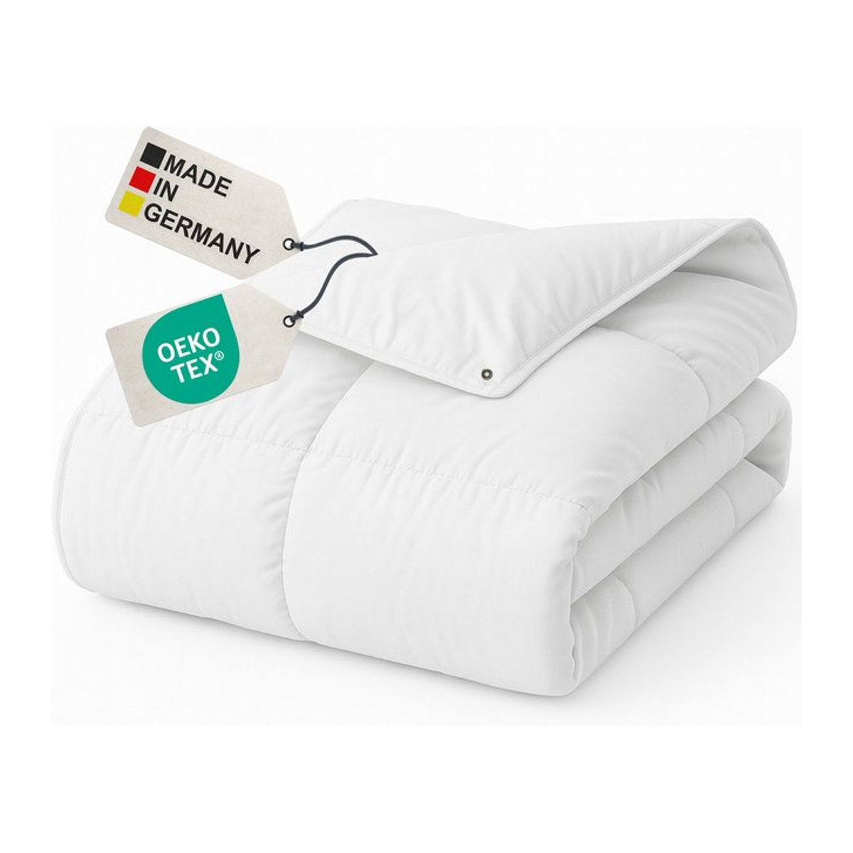 NYVI 4-Jahreszeiten Bettdecke Deluxe Mikrofaser Feinbatist mit Peach Touch, 3in1 Sommerdecke, Übergangsdecke und Winterdecke, Weiß, B: 220 cm, T: 200 cm - Bild 1