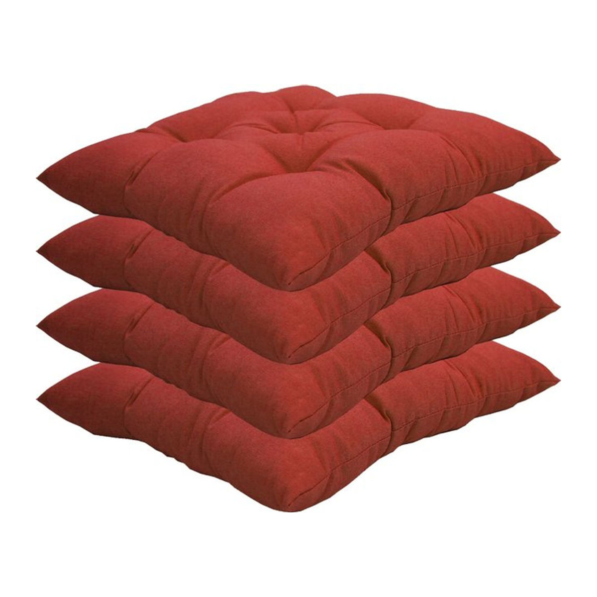 NYVI Stuhlkissen Genua Sitzkissen mit Steppung, 4er Pack, Rot, B/B: 38 x 38 cm - Bild 1