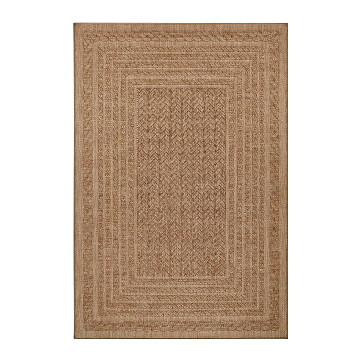 NYVI Teppich Forest wetterfest und pflegeleicht aus Polypropylen in Beige Braun, Rechteckig, B: 340 cm x T: 240 cm - Bild 1