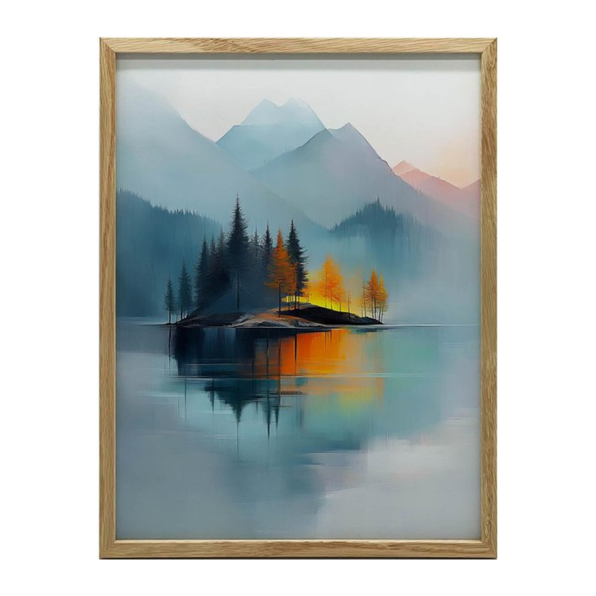 Oase der Ruhe Wandbild mit goldenem Aluminiumrahmen, B/H: 50 x 70 cm - Bild 1