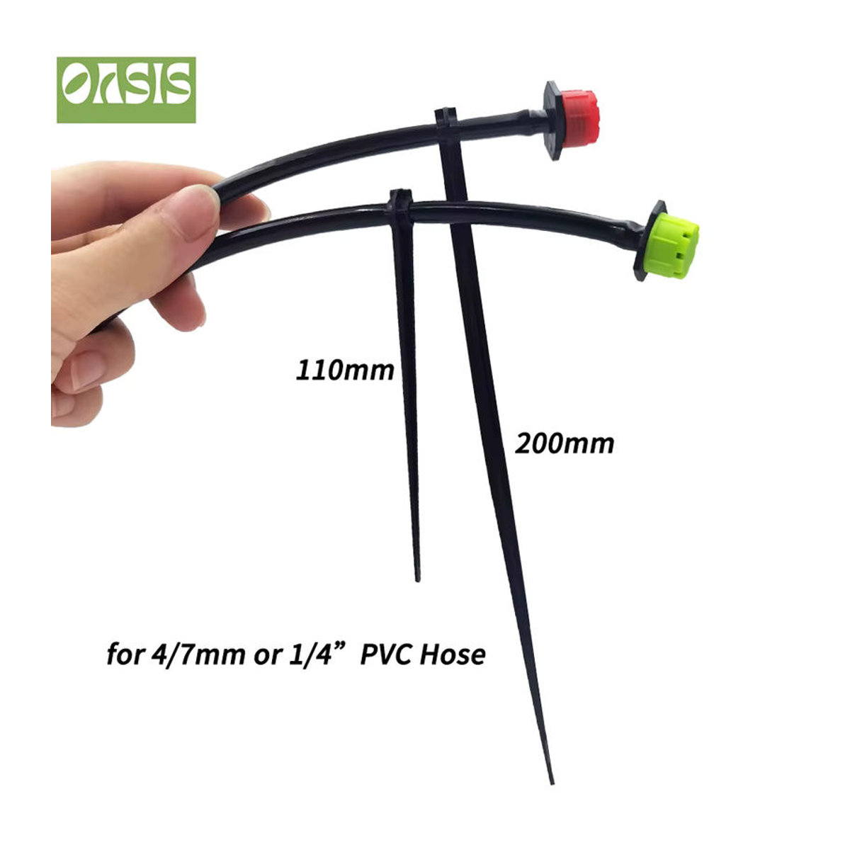 OASIS Garten Pfahl für Tropfbewässerung 1/4 Zoll, Halterung für 4/7 mm Schlauchrohr, Höhe: 11 cm und 20 cm - Bild 1