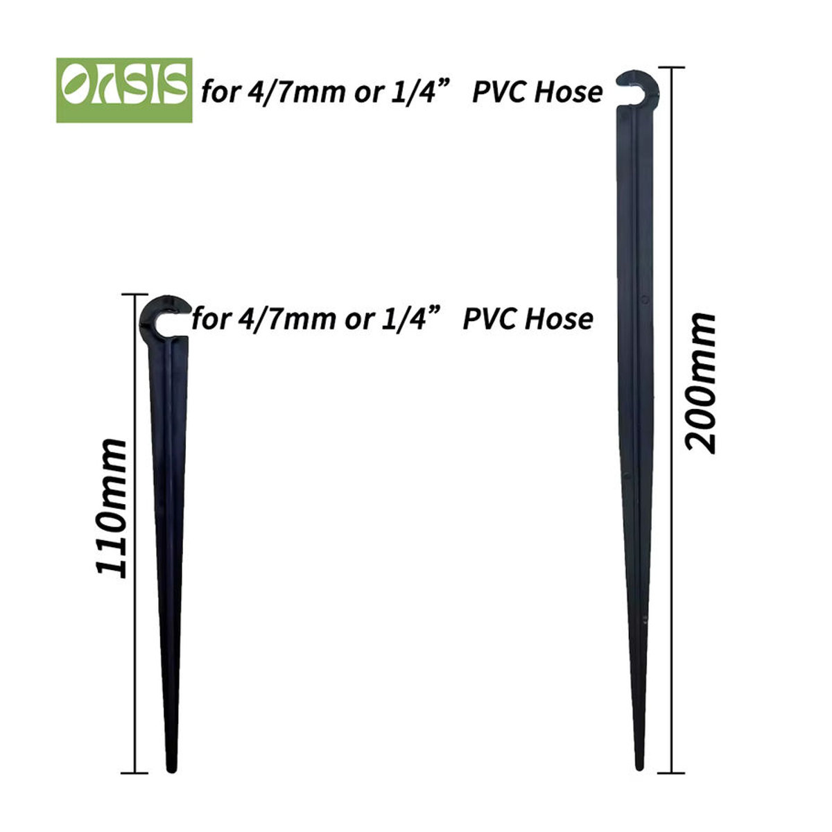 OASIS Garten Pfahl für Tropfbewässerung 1/4 Zoll, Halterung für 4/7 mm Schlauchrohr, Höhe: 11 cm und 20 cm - Bild 2