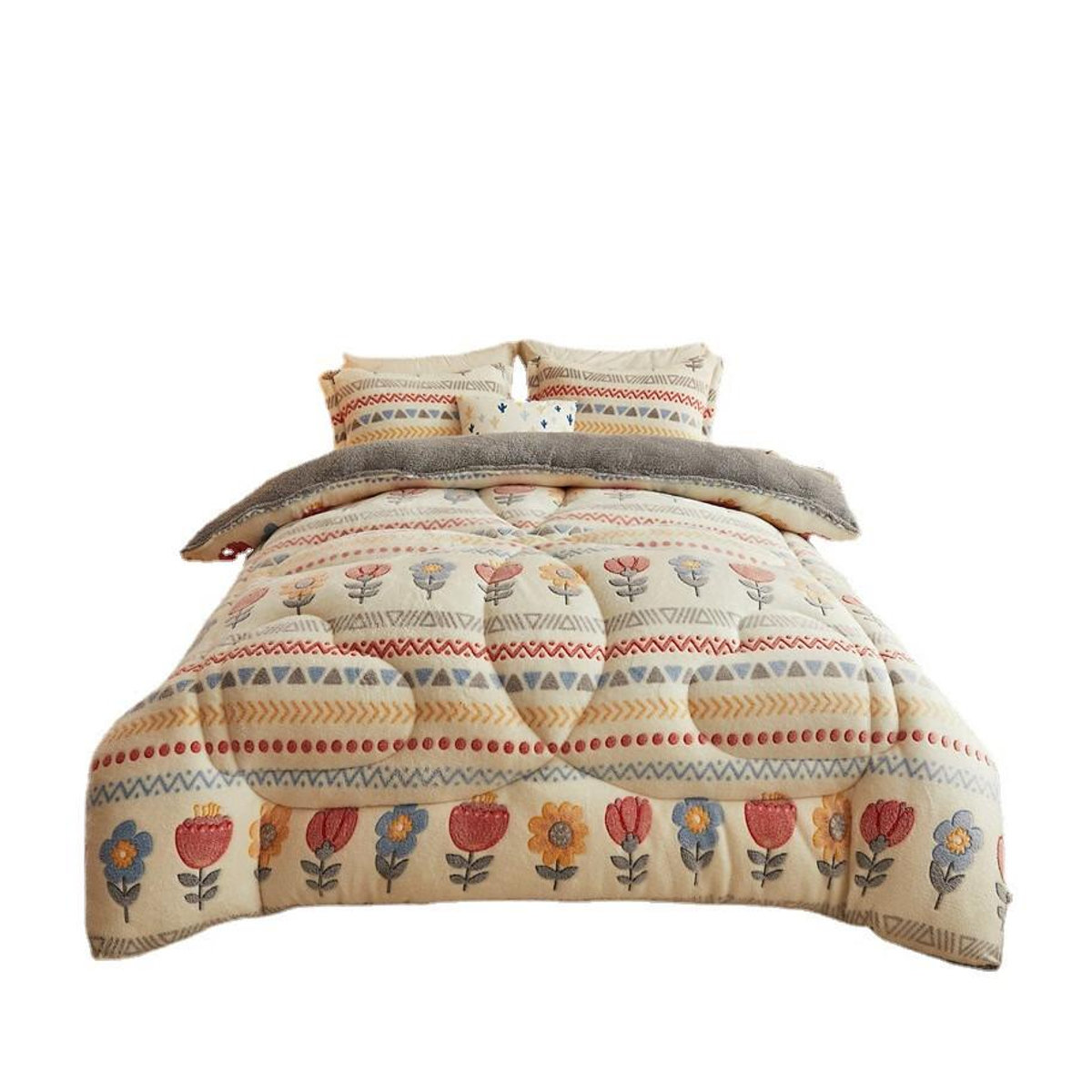 OEING Böhmische Milchfleece & Lammfell Winterdecke B x H: 180 x 220 cm - Bild 2