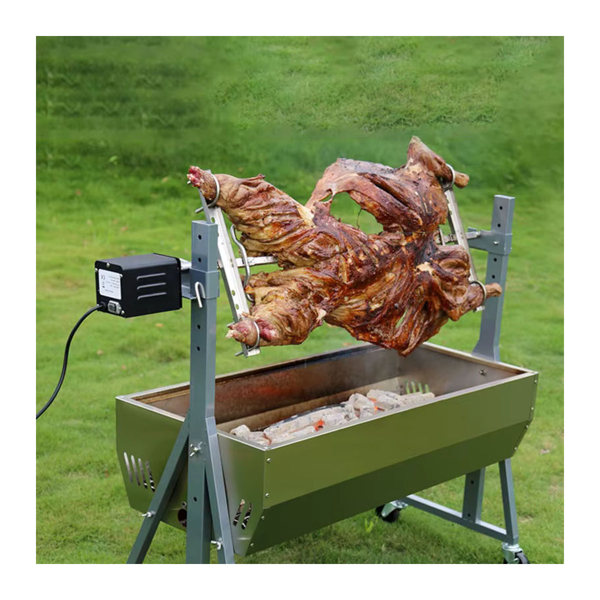 OEING Faltbarer Campingofen aus Edelstahl für Brennholz und Kohlen zum Grillen und Kochen beim Wandern - Bild 2