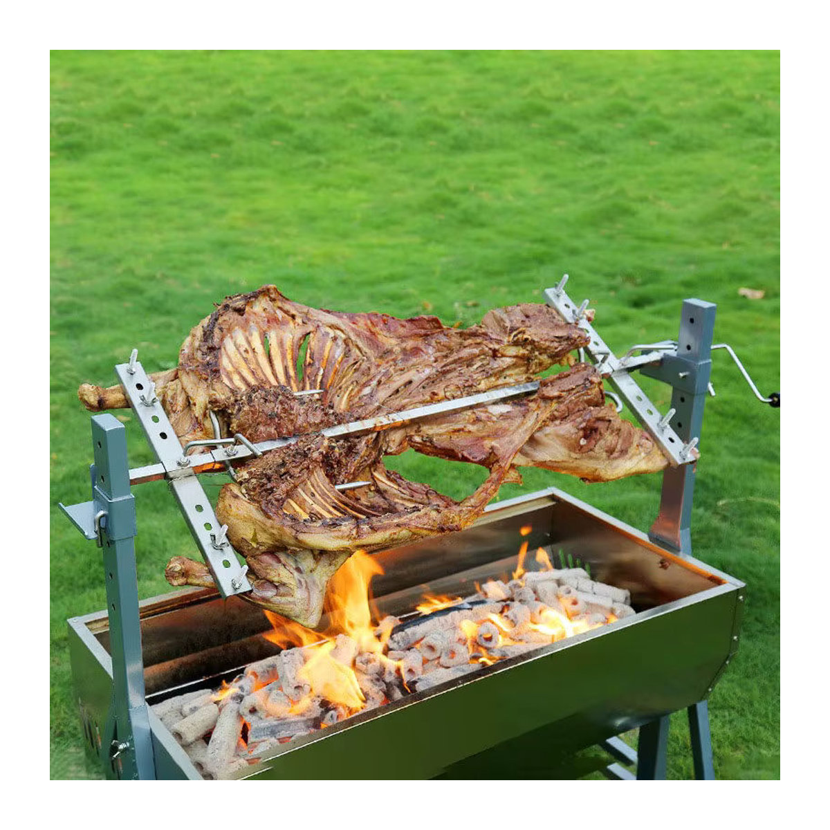 OEING Faltbarer Campingofen aus Edelstahl für Brennholz und Kohlen zum Grillen und Kochen beim Wandern - Bild 3