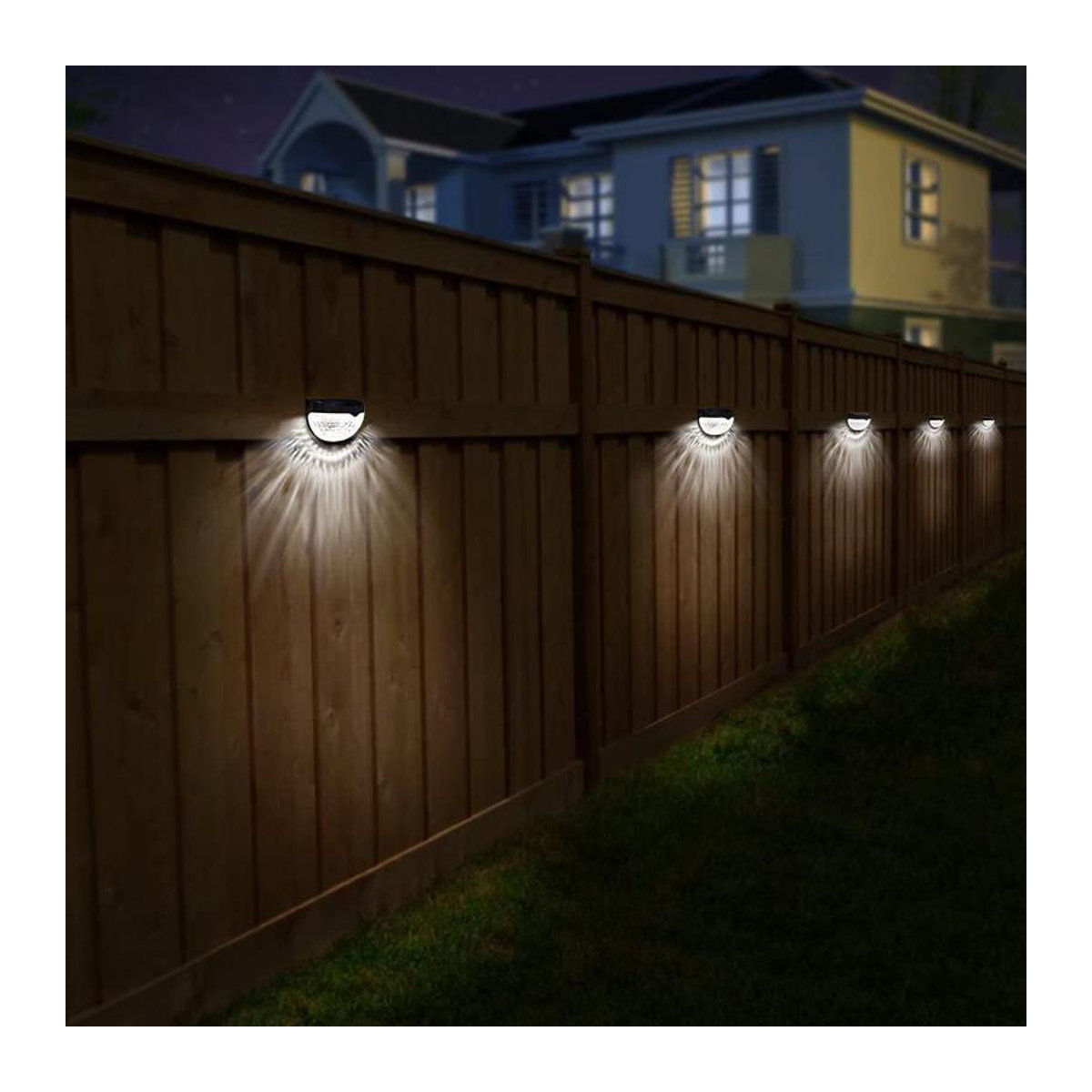 OEING Solar-Wandleuchte LED in Weiß mit warmweißem Licht, moderne halbrunde Außenbeleuchtung für Garten und Treppe - Bild 13