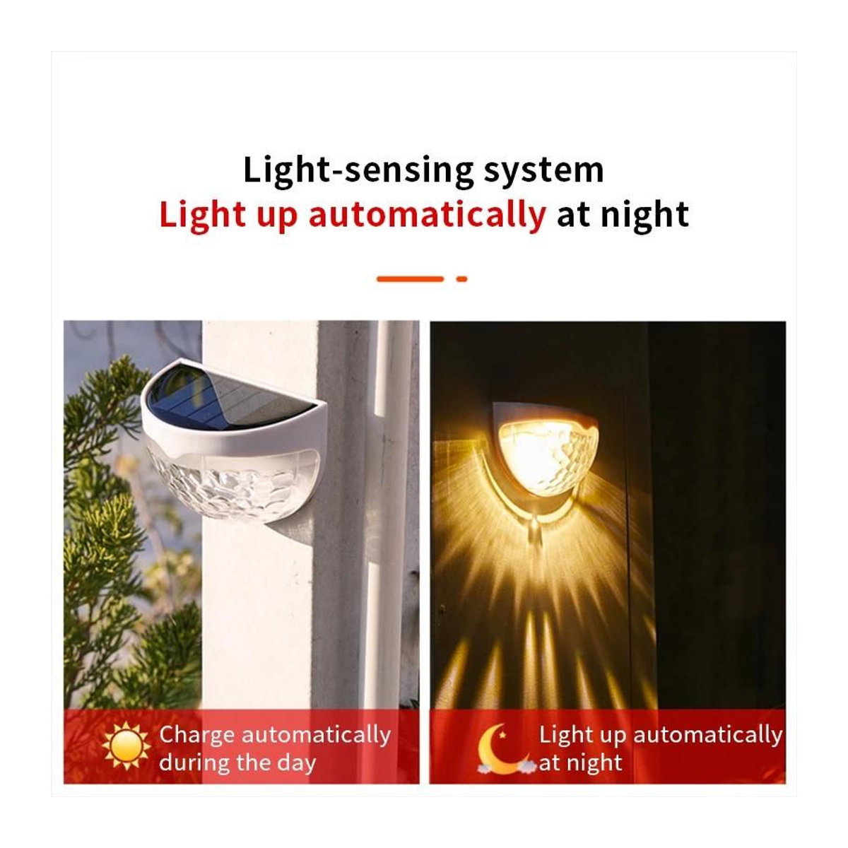 OEING Solar-Wandleuchte LED Warmweiß Schwarz Modern mit Bewegungssensor und Induktionsfunktion - Bild 10