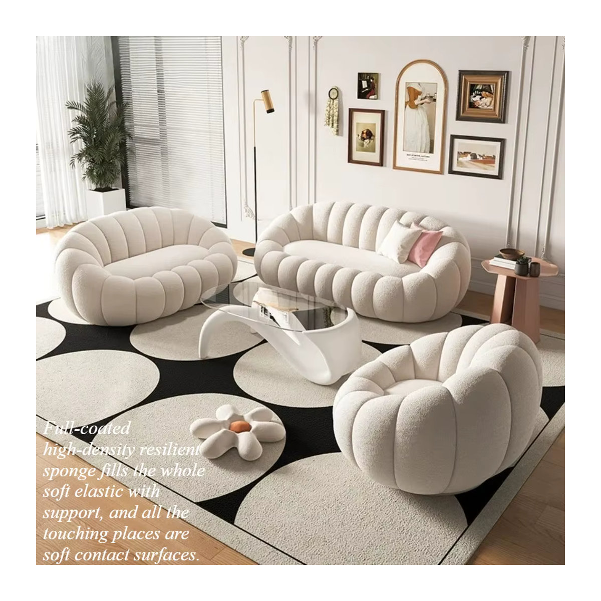 OEMG Cloud Sofa-Set aus modernem Plüsch und Teddy Velvet für dein Wohnzimmer - Bild 2