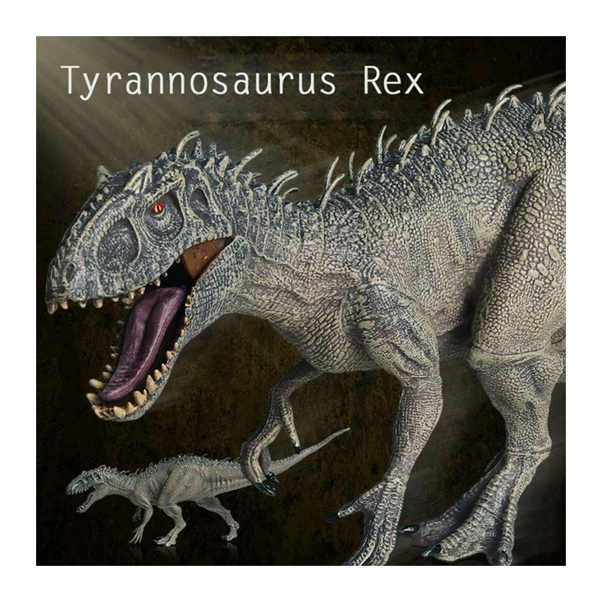 Oenux Indominus Rex Dinosaurier Figur in Grau aus Kunststoff - Bild 1