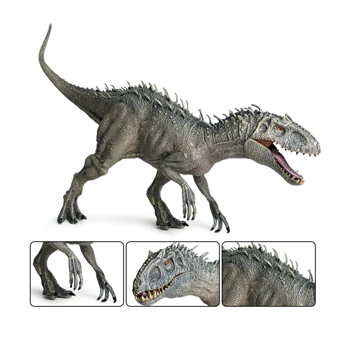 Oenux Indominus Rex Dinosaurier Figur in Grau aus Kunststoff - Bild 3