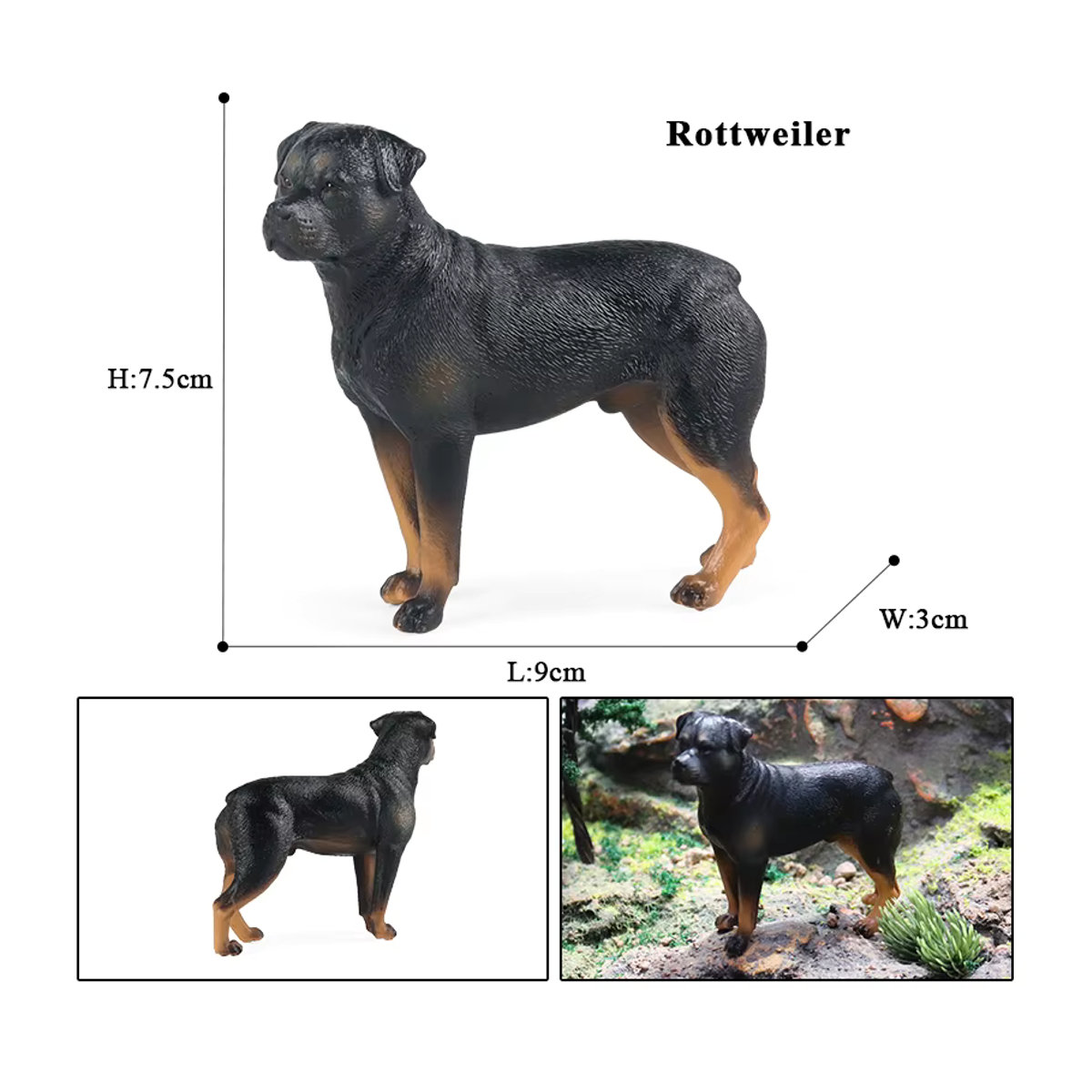 Oenux New Farm Dogs Haustierfiguren aus Kunststoff für Kinder als dekorative Actionfiguren in verschiedenen Rassen und Farben - Bild 2