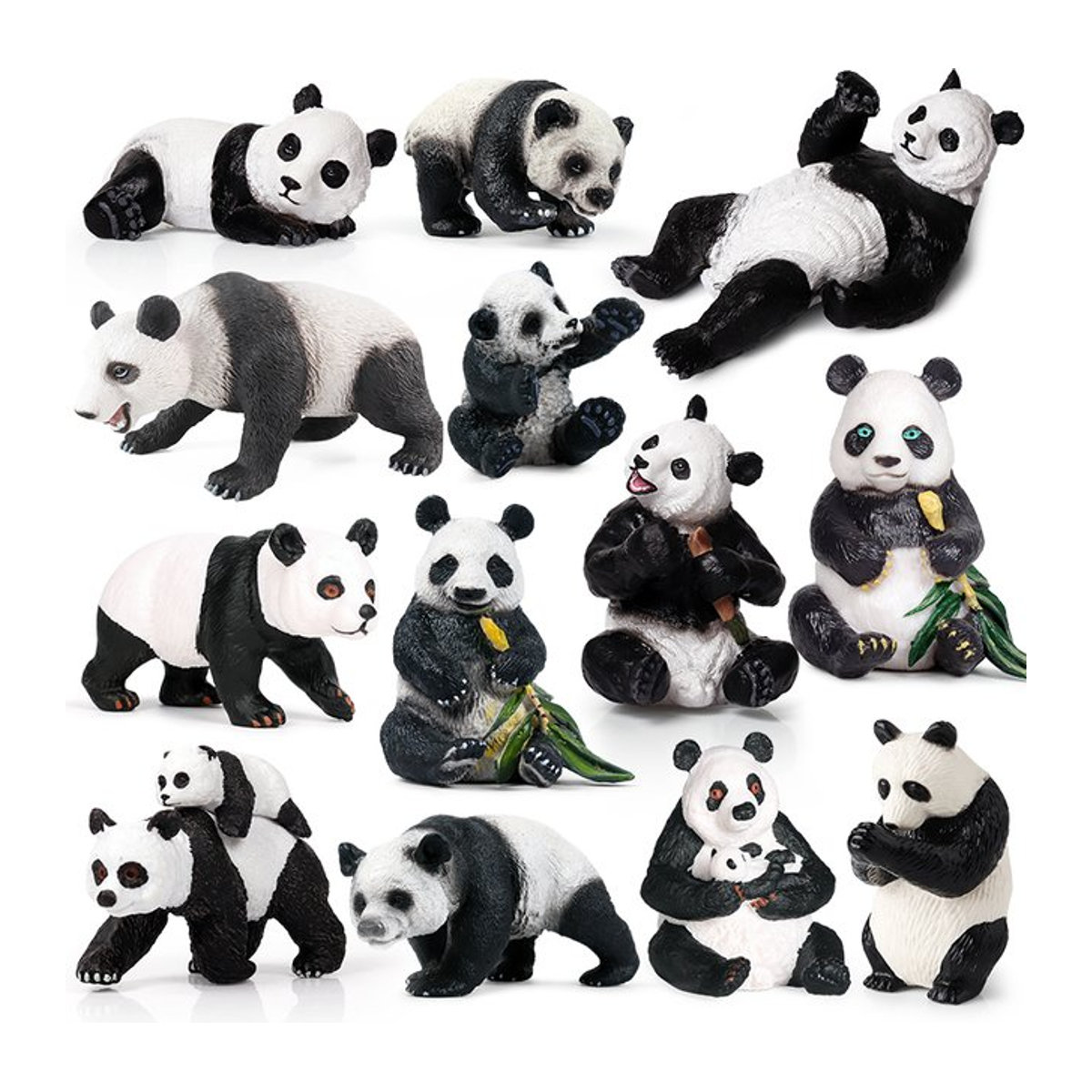 Oenux Panda Actionfigur aus PVC in Schwarz und Weiß als dekorative Tierfigur und Kinderspielzeug - Bild 1
