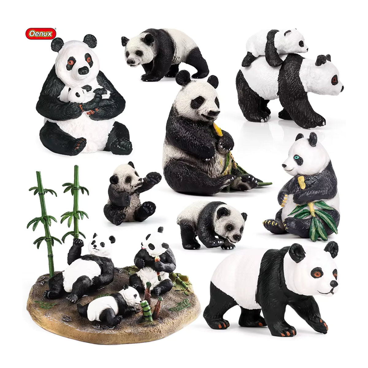 Oenux Panda Actionfigur aus PVC in Schwarz und Weiß als dekorative Tierfigur und Kinderspielzeug - Bild 2