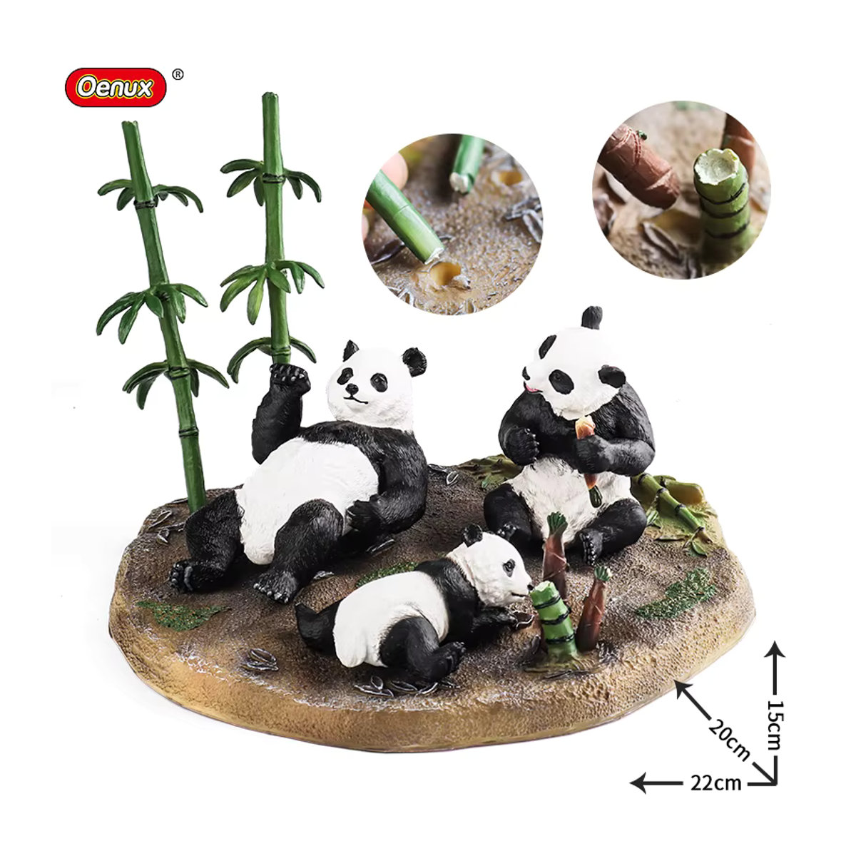 Oenux Panda Actionfigur aus PVC in Schwarz und Weiß als dekorative Tierfigur und Kinderspielzeug - Bild 3