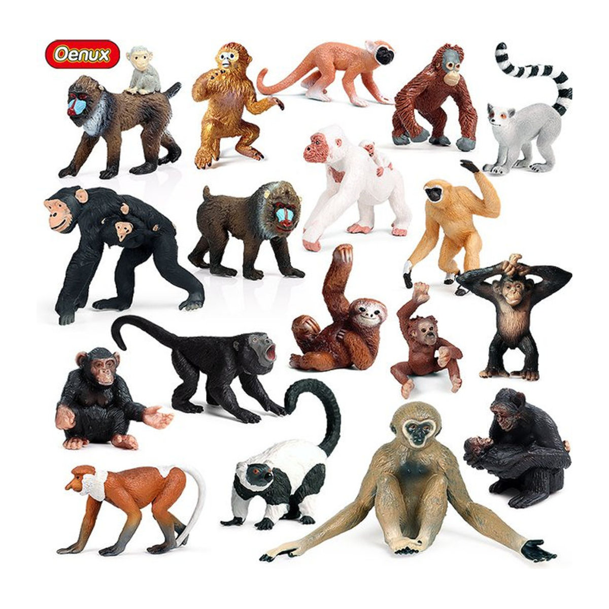 Oenux Wildtier Modell Figuren Set aus Kunststoff, mehrfarbig, Miniatur Dekoration für Garten und Spielzeug - Bild 1