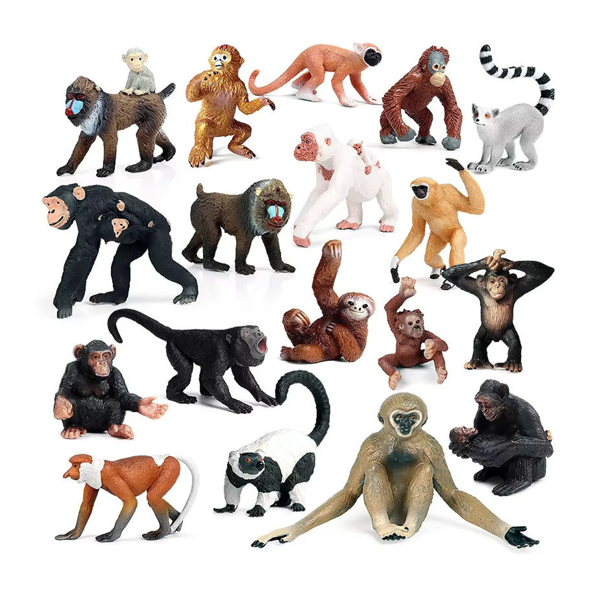 Oenux Wildtier Modell Figuren Set aus Kunststoff, mehrfarbig, Miniatur Dekoration für Garten und Spielzeug - Bild 3