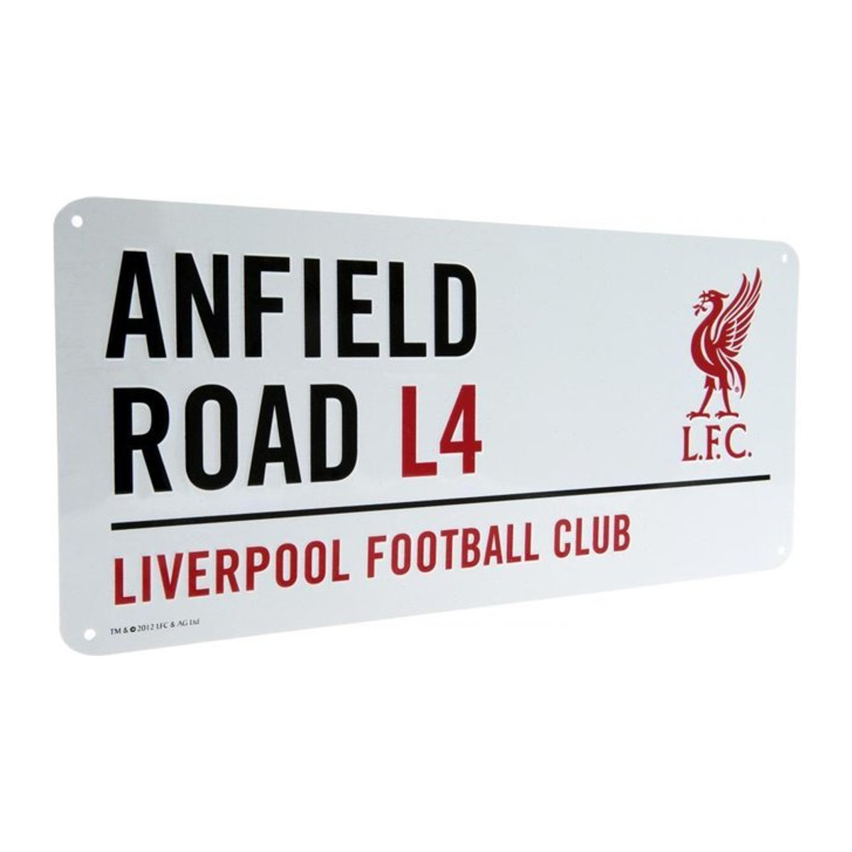 Offizielles FC Liverpool Straßenschild aus Metall in Weiß, Breite: 40 cm, Höhe: 40 cm - Bild 1