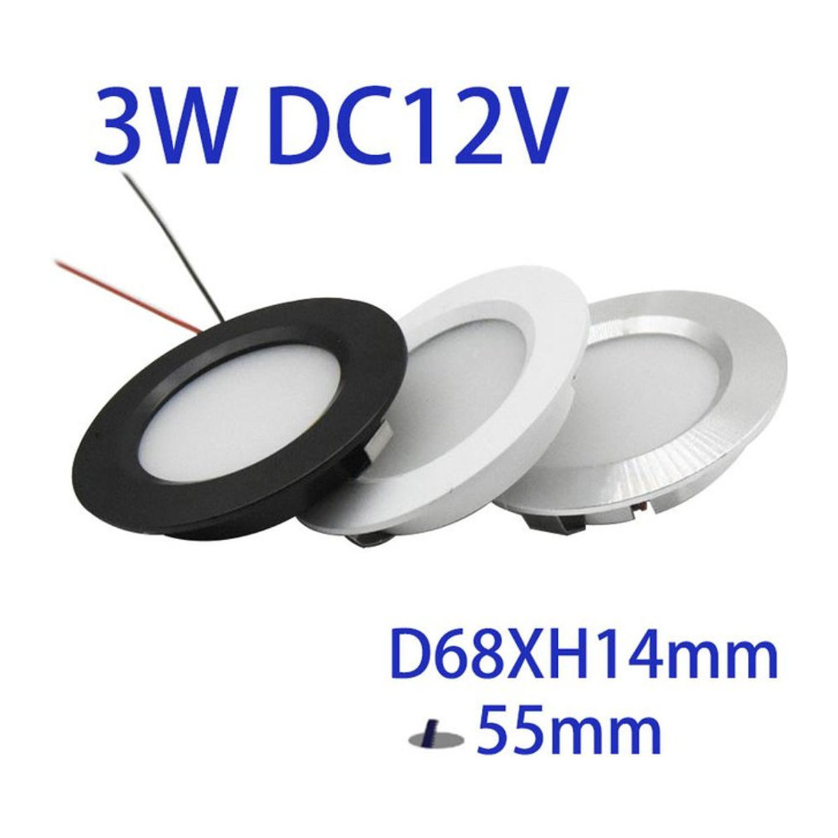 Ohlite LED Einbaustrahler Schwarz Minimalistisch Dimmbar 2 Zoll mit Durchmesser: 55 mm und Höhe: 14 mm - Bild 1