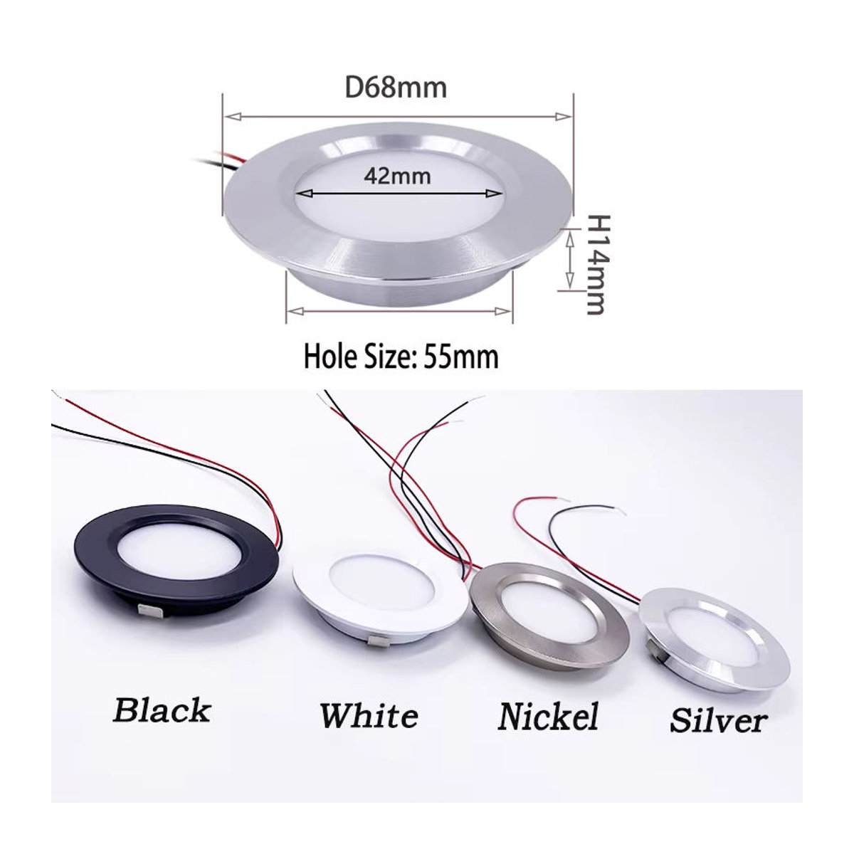 Ohlite LED Einbaustrahler Schwarz Minimalistisch Dimmbar 2 Zoll mit Durchmesser: 55 mm und Höhe: 14 mm - Bild 4