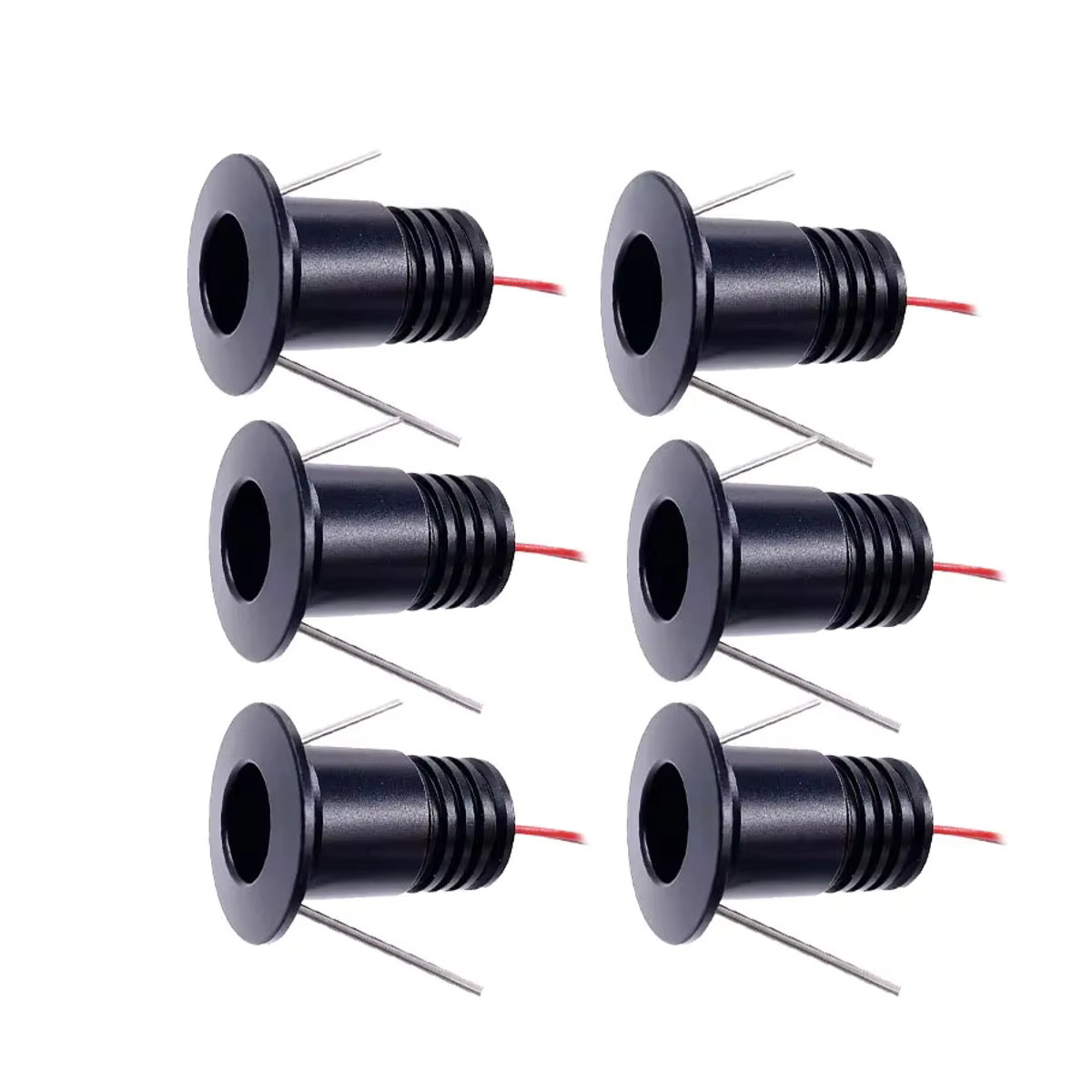 Ohlite LED Einbaustrahler Set 6 Stück, dimmbar, 12V, 1W, IP65 Mini Spot für Küchenschrank und Treppenbeleuchtung, Schwarz - Bild 4