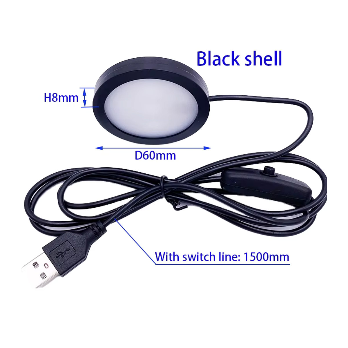 Ohlite LED Puck Licht für Vitrine und Regal in Silber mit 5V USB-Schalter zur Möbelbeleuchtung - Bild 3