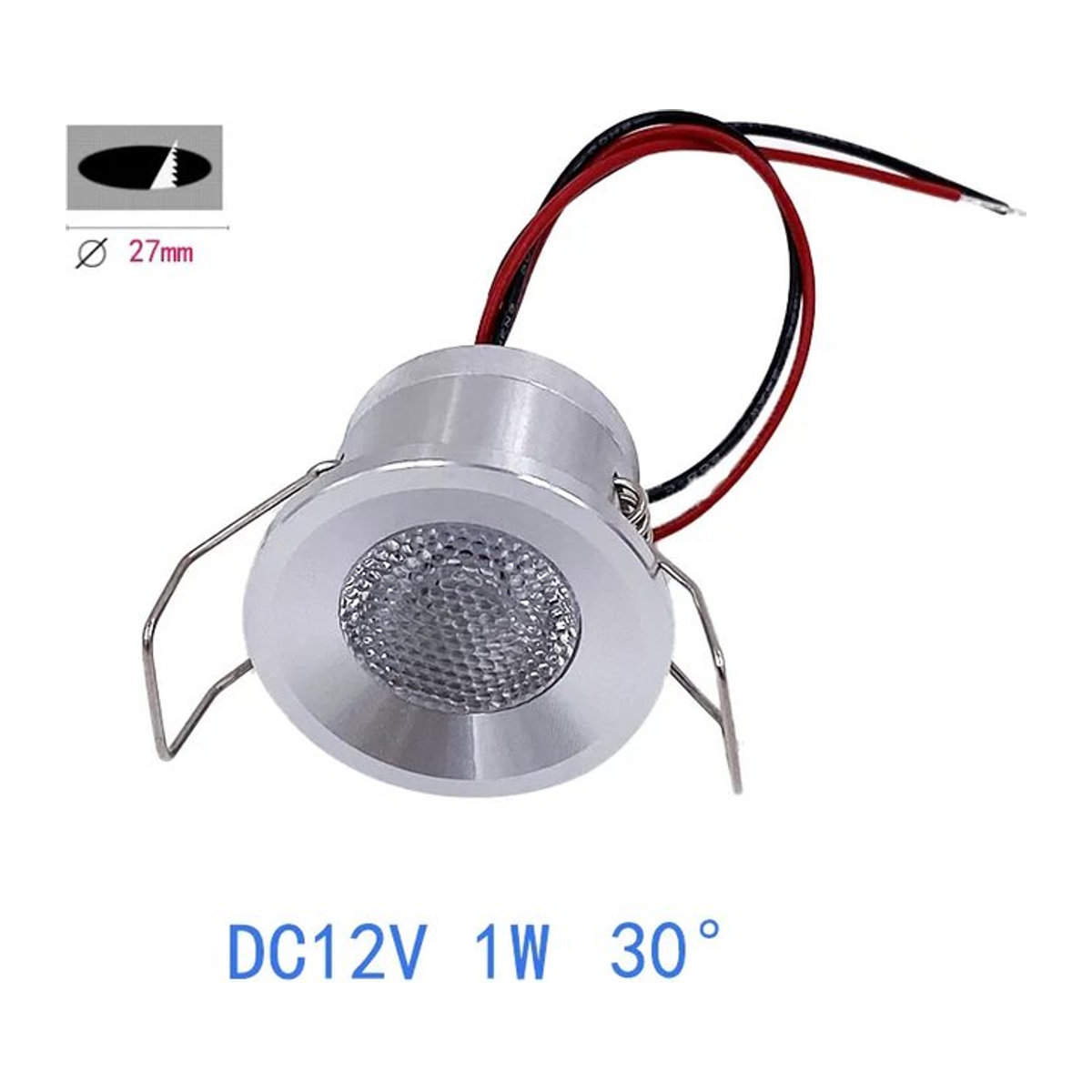 Ohlite Mini-Downlight LED 12V 1W Einbaustrahler für Decke, Küche und Badezimmer in Silber, Weiß oder Schwarz - Bild 1