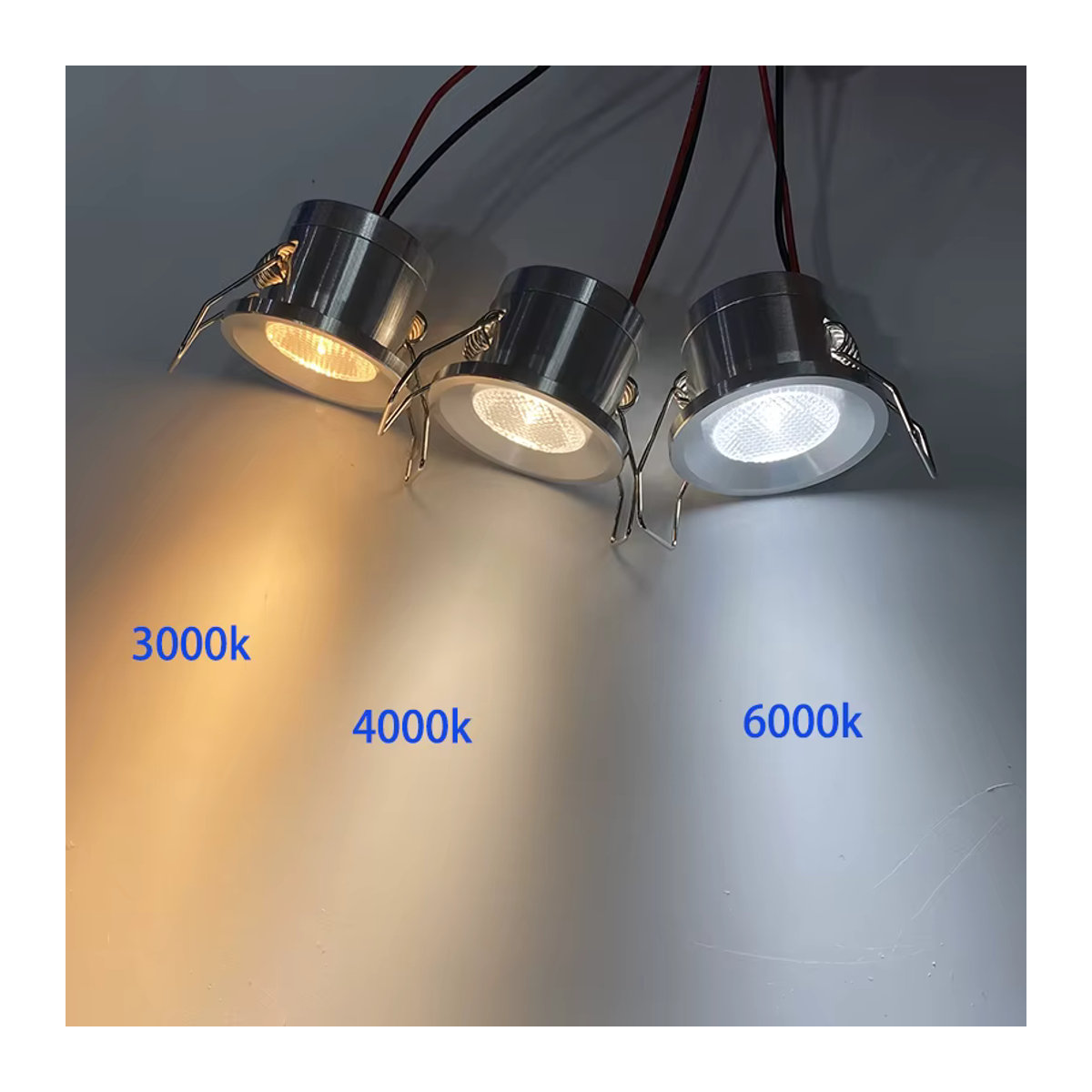 Ohlite Mini-Downlight LED 12V 1W Einbaustrahler für Decke, Küche und Badezimmer in Silber, Weiß oder Schwarz - Bild 3