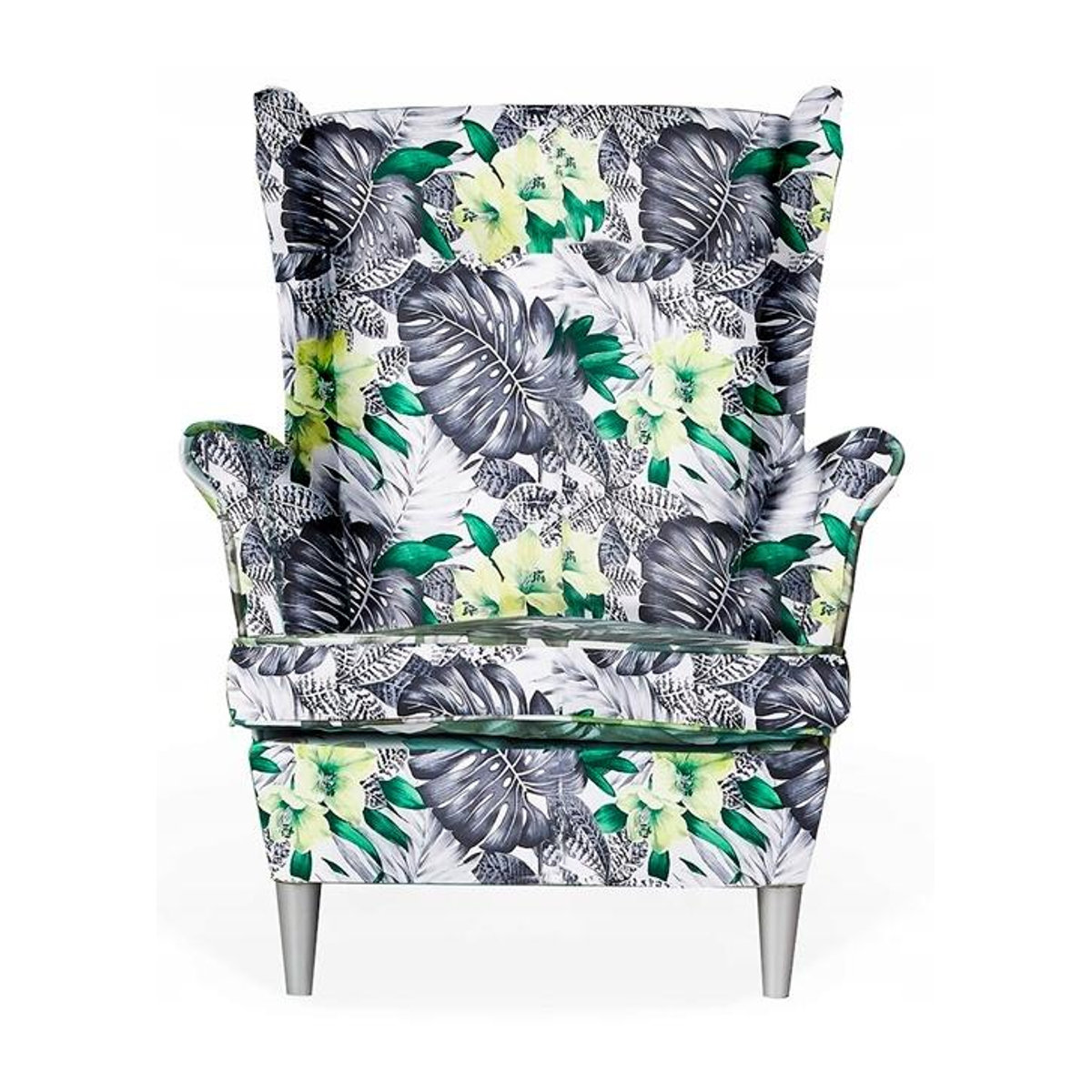 Ohrensessel ARI PRINT mit Fußhocker von Family Meble im skandinavischen Design, B/T/H: 84 x 92 x 104 cm - Bild 3