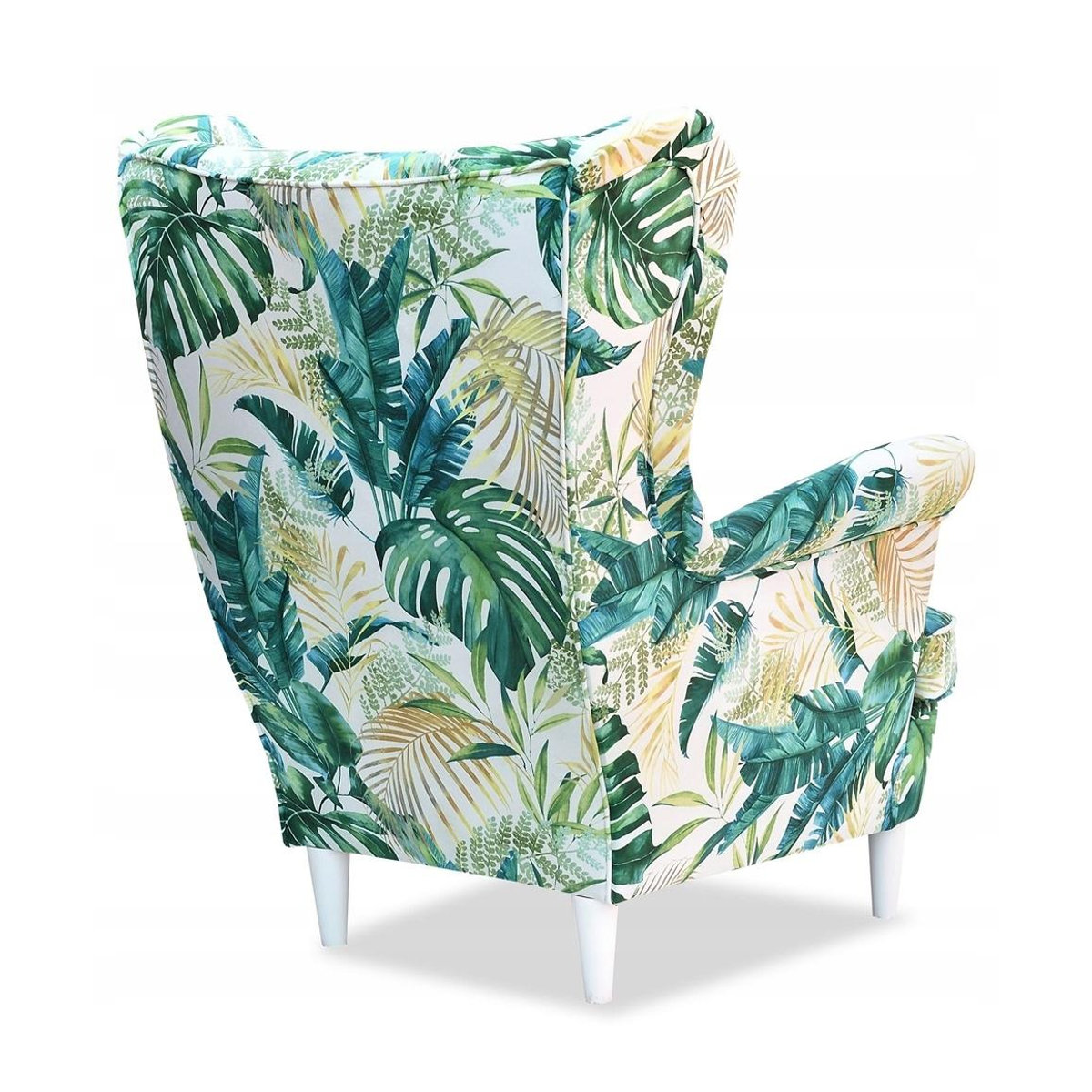 Ohrensessel ARI PRINT mit Hocker von Family Meble im skandinavischen Design, gemustert, B/T/H: 84 x 92 x 104 cm - Bild 3
