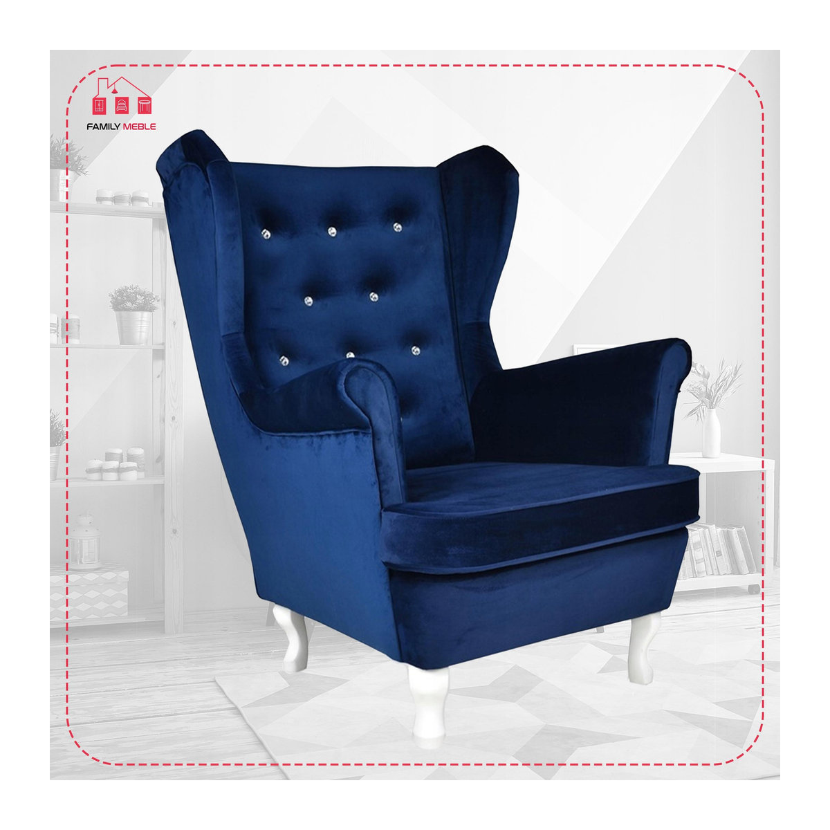 Ohrensessel Diana von Family Meble im skandinavischen Design in Indigoblau und Marineblau - Bild 3