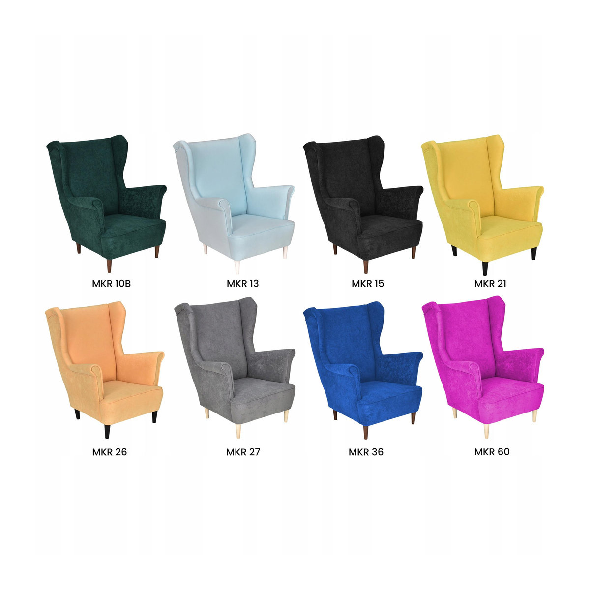 Ohrensessel Max von Family Meble im skandinavischen Design aus Velours-Stoff in Grau Silbergrau - Bild 4