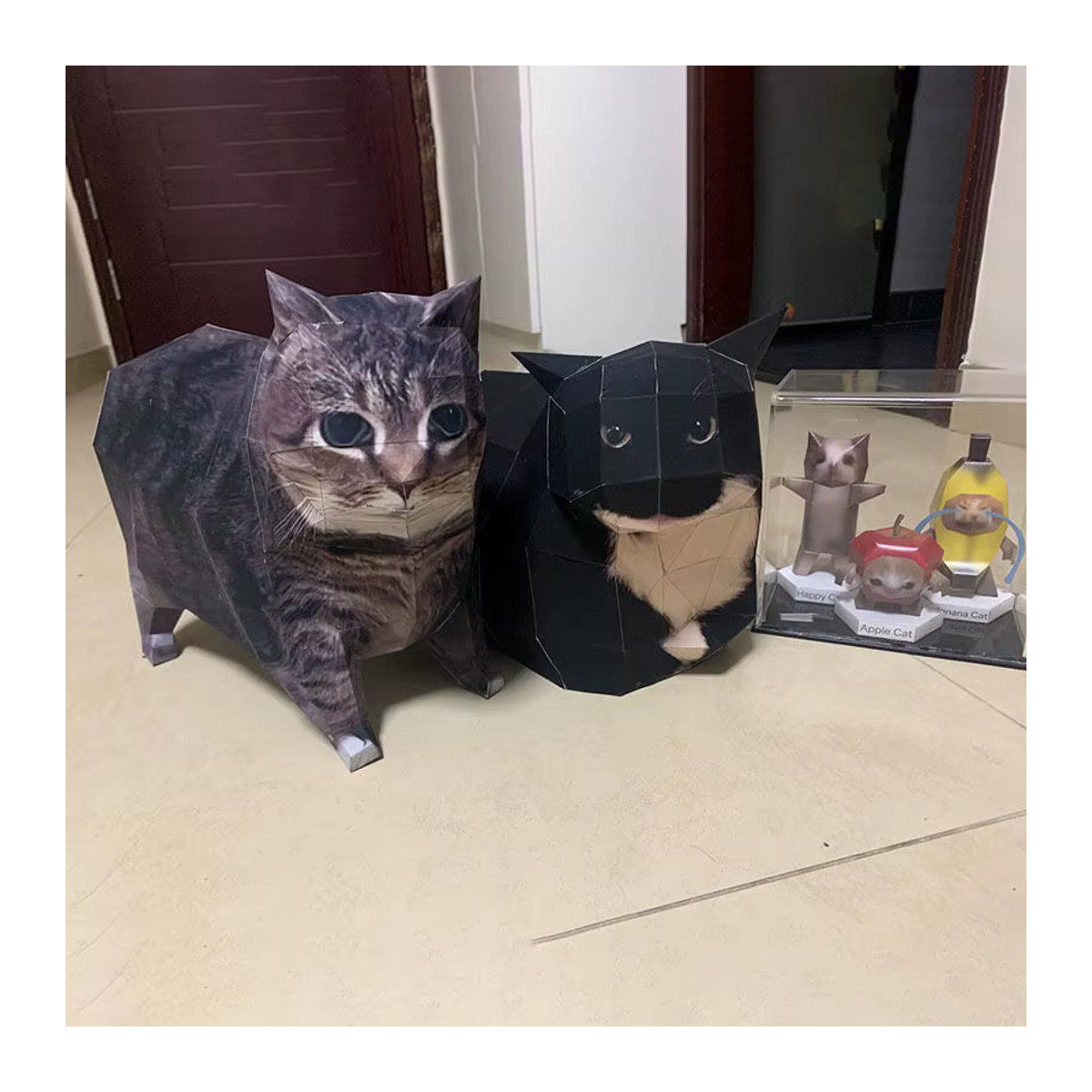 Oiiao 3D Papiermodell Katze Huh als rotierende Heimdekoration aus Papier - Bild 2