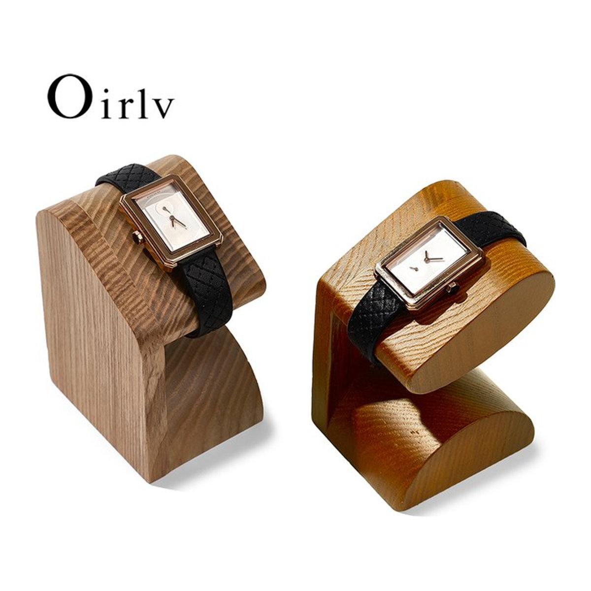 Oirlv Schmuck Organizer aus Holz in Braun als minimalistisches Display für Armbänder und Uhren - Bild 1