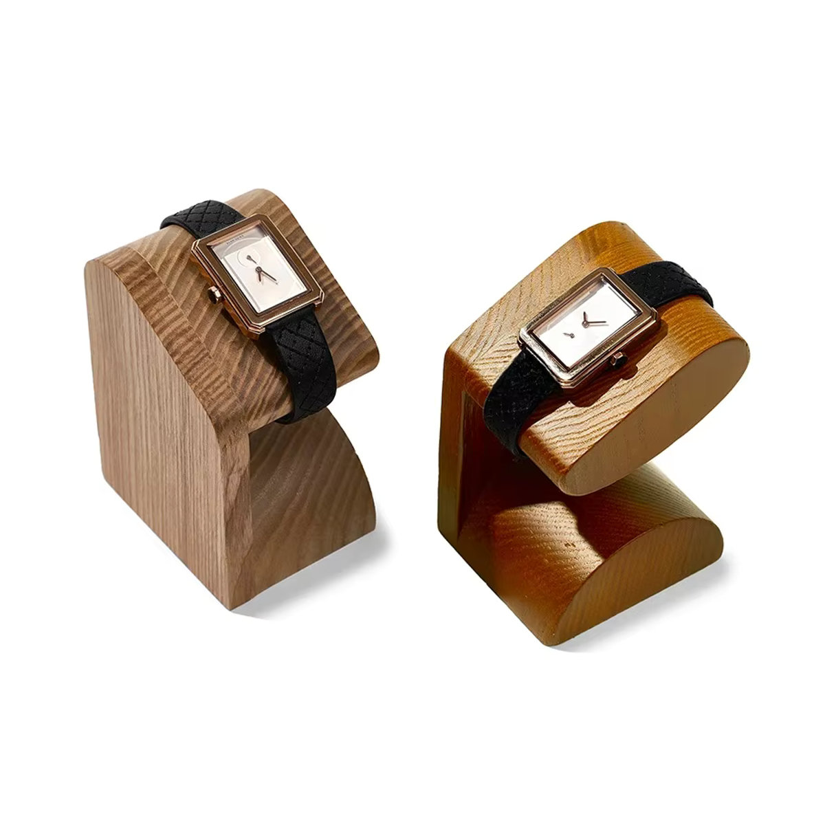 Oirlv Schmuck Organizer aus Holz in Braun als minimalistisches Display für Armbänder und Uhren - Bild 4