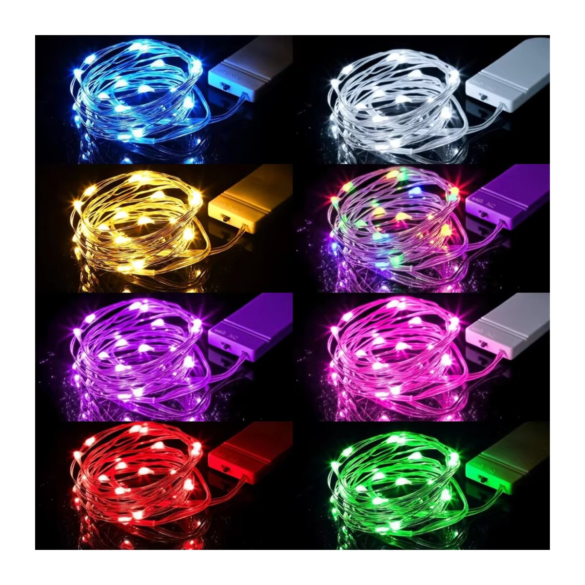OKAL RED EAST LED-Lichterkette mit Silberdraht und Sternenlichtern, batteriebetrieben und wasserdicht - Bild 7