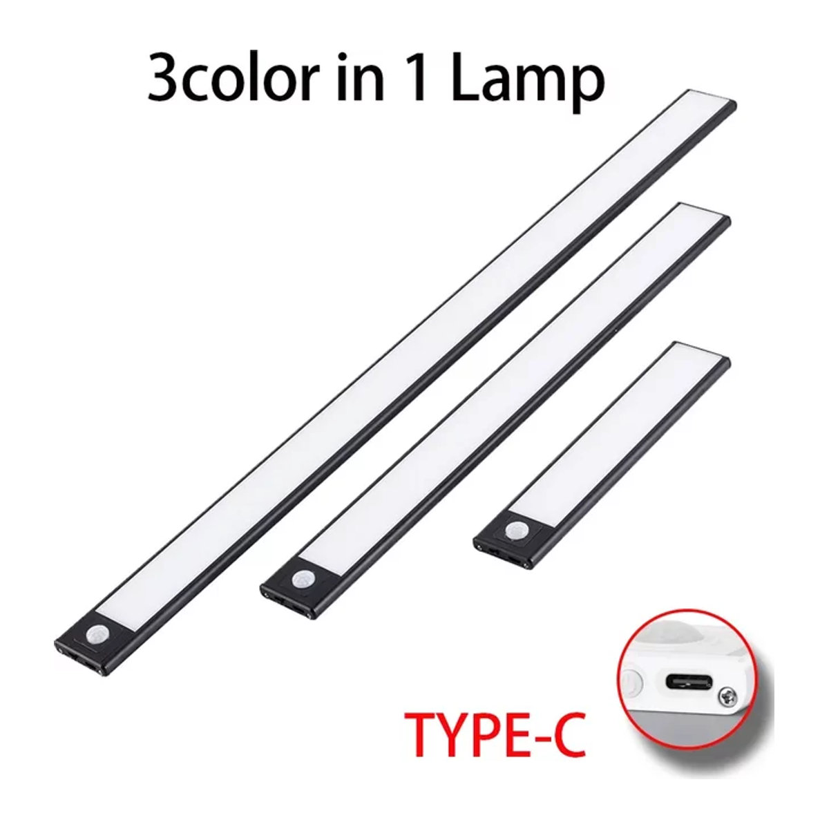 OKAL RED EAST LED Nachtlicht mit Bewegungssensor, kabellose USB Möbelbeleuchtung für Schrank und Küche, Schwarz/Weiß - Bild 1