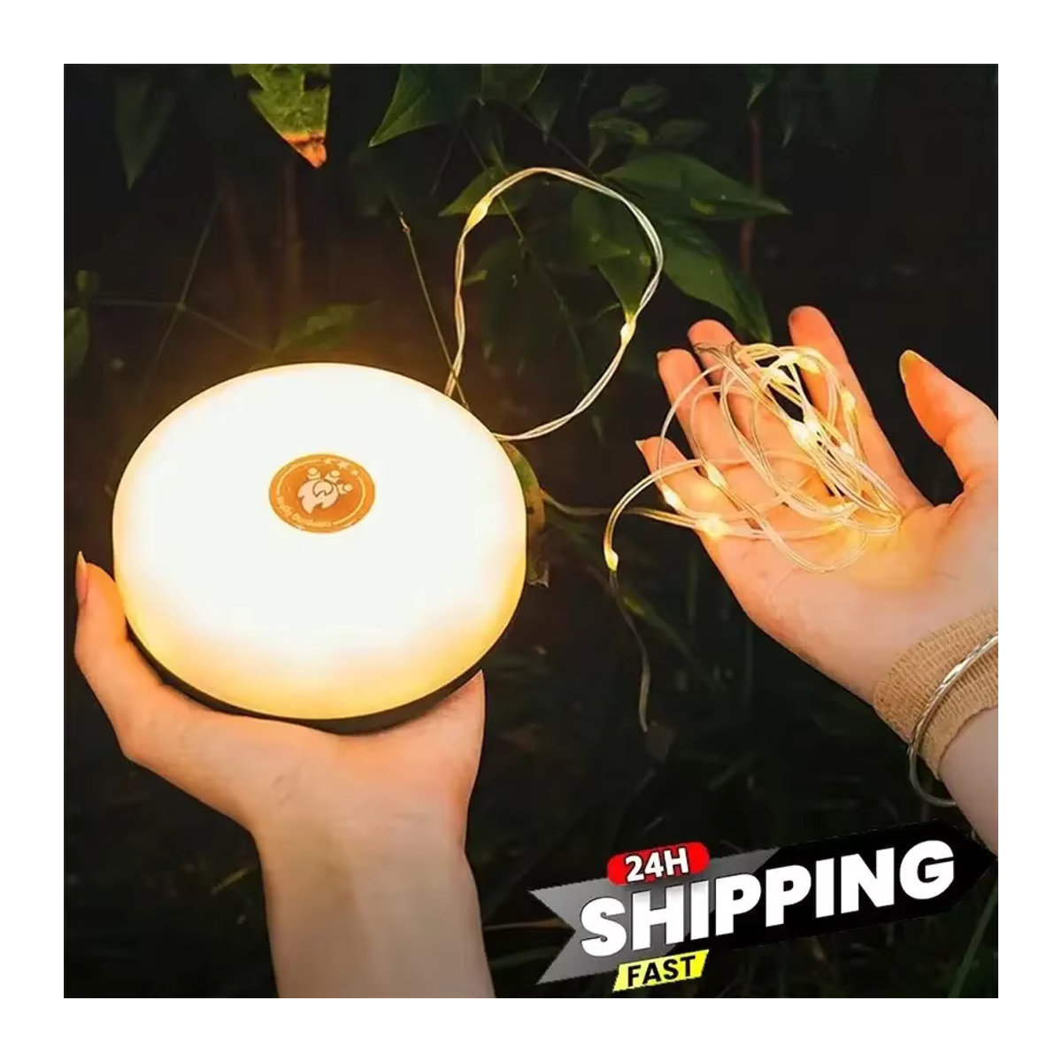 OKAL RED EAST Multifunktionale 4-in-1 Camping-Lichterkette in Weiß, USB wiederaufladbare LED-Taschenlampe mit Magnethaken für Outdoor und Zelt-Dekor - Bild 2