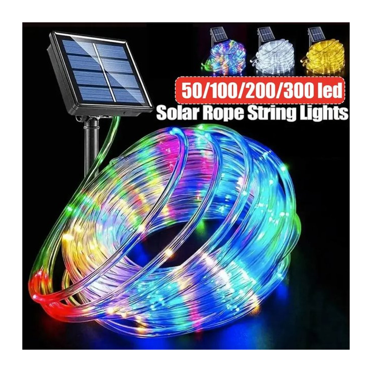 OKAL RED EAST Solar LED Lichterkette Bunt für Garten und Outdoor Dekoration - Bild 1