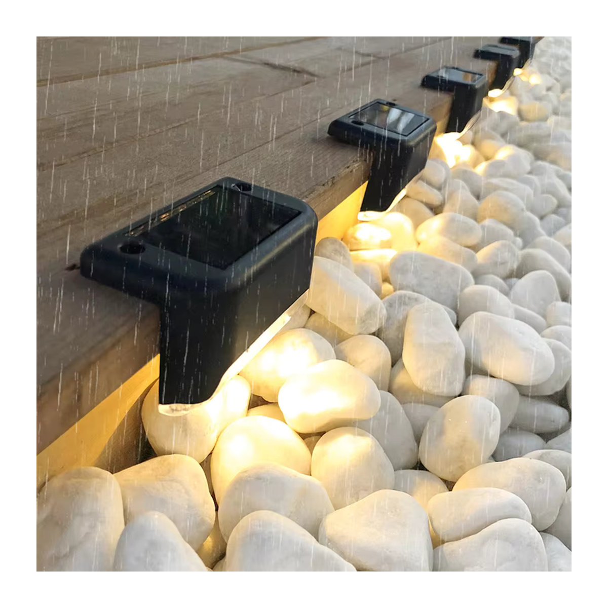 OKAL RED EAST Solarleuchte LED Modern Schwarz Wasserdichte Gartenbeleuchtung für Terrasse Treppen und Zaun - Bild 4